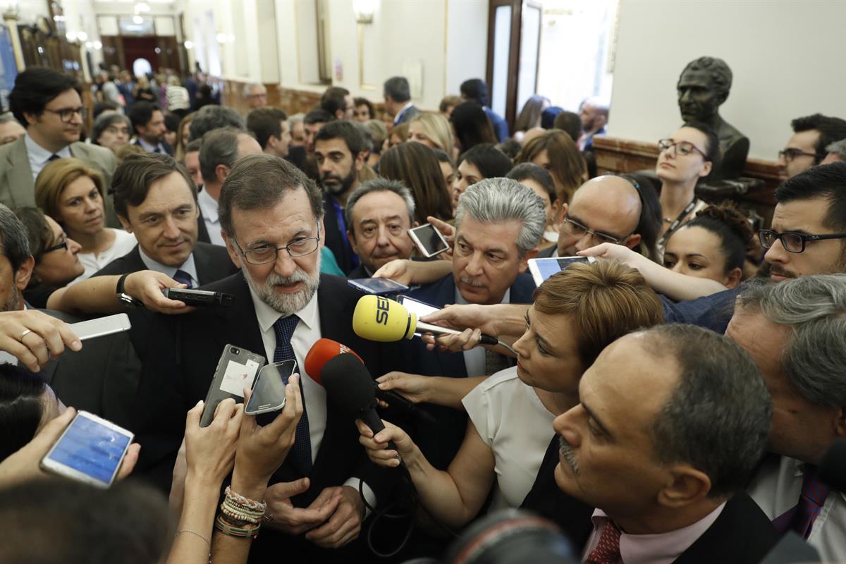14/06/2017. Declaraciones de Mariano Rajoy en el Congreso. El presidente del Gobierno, Mariano Rajoy, realiza unas declaraciones a los medio...