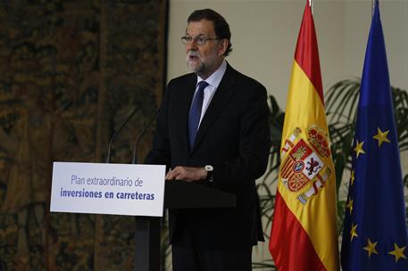 14/07/2017. Rajoy presenta el Plan Extraordinario de Inversiones en Carreteras. El presidente del Gobierno, Mariano Rajoy, durante su interv...