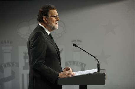 15/12/2017. Rajoy asiste al Consejo Europeo. El presidente del Gobierno, Mariano Rajoy, durante la rueda de prensa ofrecida al término del C...