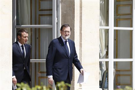 16/06/2017. Mariano Rajoy se reúne con el presidente francés Emmanuel Macron. El presidente del Gobierno, Mariano Rajoy, junto al presidente...