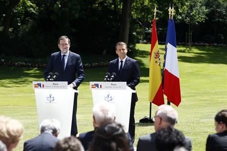 16/06/2017. Mariano Rajoy se reúne con el presidente francés Emmanuel Macron. El presidente del Gobierno, Mariano Rajoy, y el presidente fra...