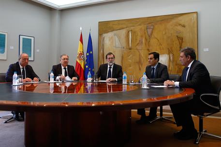 19/08/2017. Rajoy recibe a los altos representantes de la seguridad del Estado. El presidente del Gobierno, Mariano Rajoy, recibe al ministr...