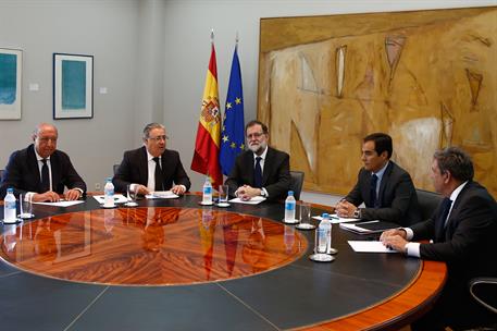 19/08/2017. Rajoy recibe a los altos representantes de la seguridad del Estado. El presidente del Gobierno, Mariano Rajoy, recibe al ministr...