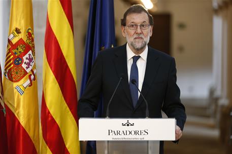 20/07/2017. Rajoy inaugura el Parador de Turismo de Lleida. El presidente del Gobierno, Mariano Rajoy, durante su intervención con motivo de...