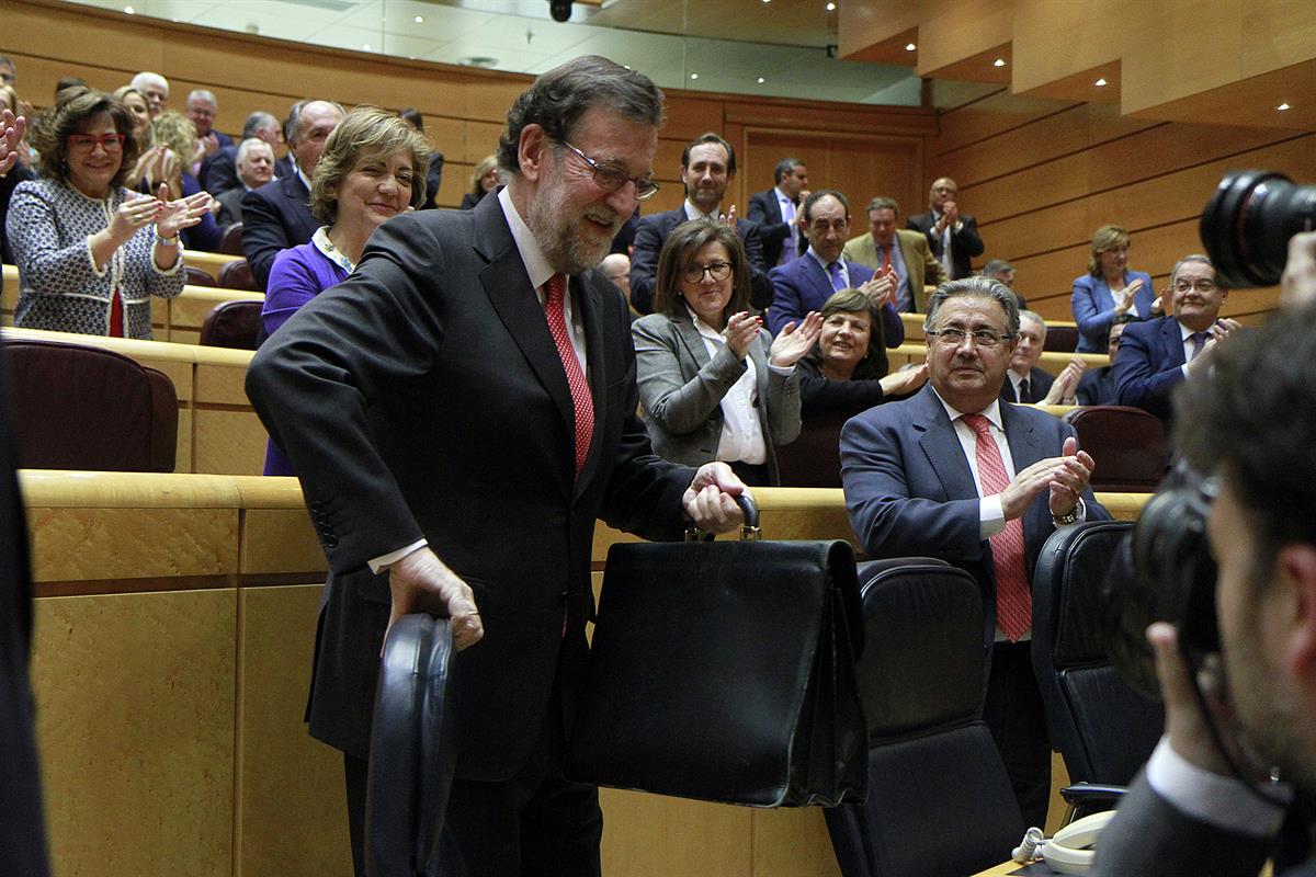 21/03/2017. Rajoy asiste a la sesión de control en el Senado. El presidente del Gobierno, Mariano Rajoy, durante su intervención en la sesió...