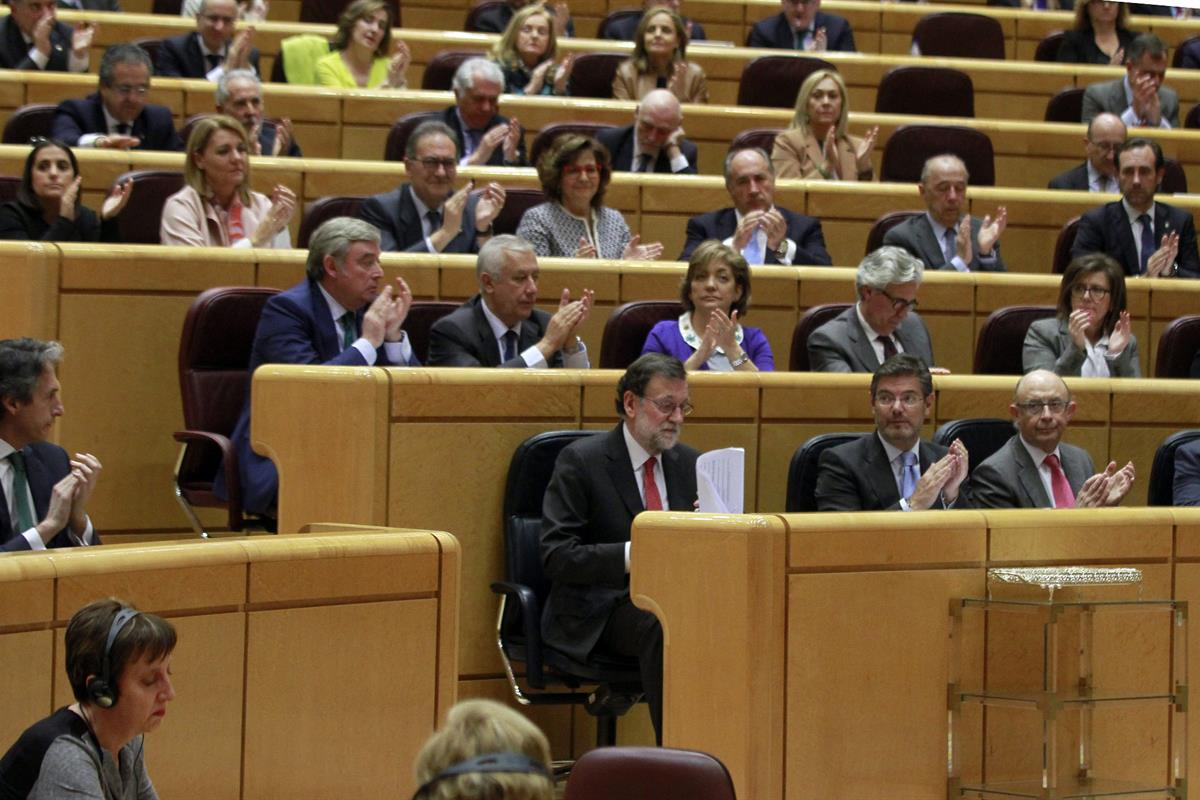 21/03/2017. Rajoy asiste a la sesión de control en el Senado. El presidente del Gobierno, Mariano Rajoy, durante su intervención en la sesió...