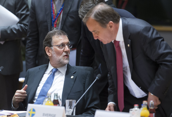22/06/2017. Mariano Rajoy asiste al Consejo Europeo. El presidente del Gobierno español, Mariano Rajoy, y el primer ministro sueco, Stefan L...