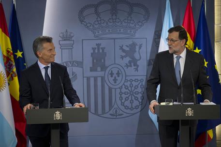 23/02/2017. Visita de Estado a España del presidente de Argentina. El presidente del Gobierno, Mariano Rajoy, junto al presidente de la Repú...