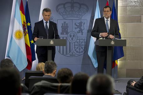 23/02/2017. Visita de Estado a España del presidente de Argentina. El presidente del Gobierno, Mariano Rajoy, junto al presidente de la Repú...