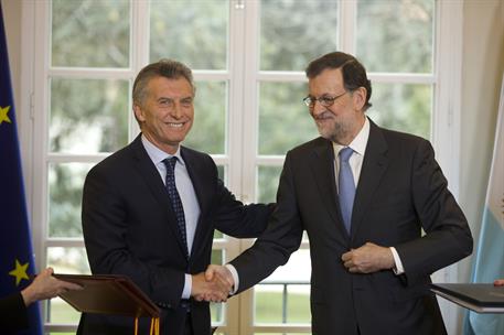 23/02/2017. Visita de Estado a España del presidente de Argentina. El presidente del Gobierno, Mariano Rajoy, junto al presidente de la Repú...