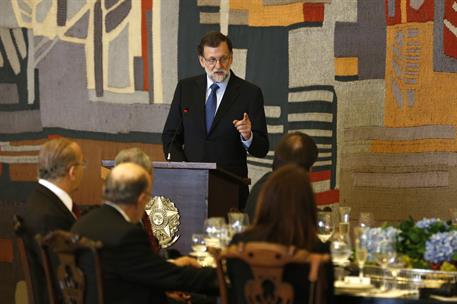24/04/2017. Viaje oficial de Rajoy a Brasil (primera jornada). El presidente del Gobierno, Mariano Rajoy, interviene al inicio del almuerzo ...