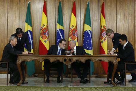 24/04/2017. Viaje oficial de Rajoy a Brasil (primera jornada). El presidente del Gobierno, Mariano Rajoy, y el presidente de la República Fe...