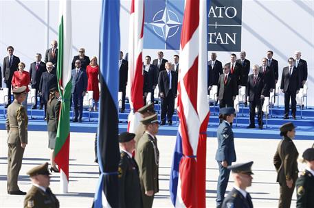 25/05/2017. Rajoy asiste a la reunión especial de la OTAN. Los jefes de Estado y de Gobierno de los países miembros de la OTAN durante la ce...
