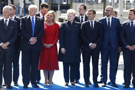 25/05/2017. Rajoy asiste a la reunión especial de la OTAN. El presidente del Gobierno, Mariano Rajoy, posa junto a otros asistentes a la reu...