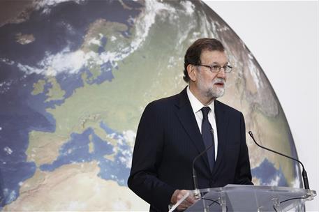 25/05/2017. Rajoy inaugura las Jornadas "España, Juntos por el Clima". El presidente del Gobierno, Mariano Rajoy, durante su intervención en...