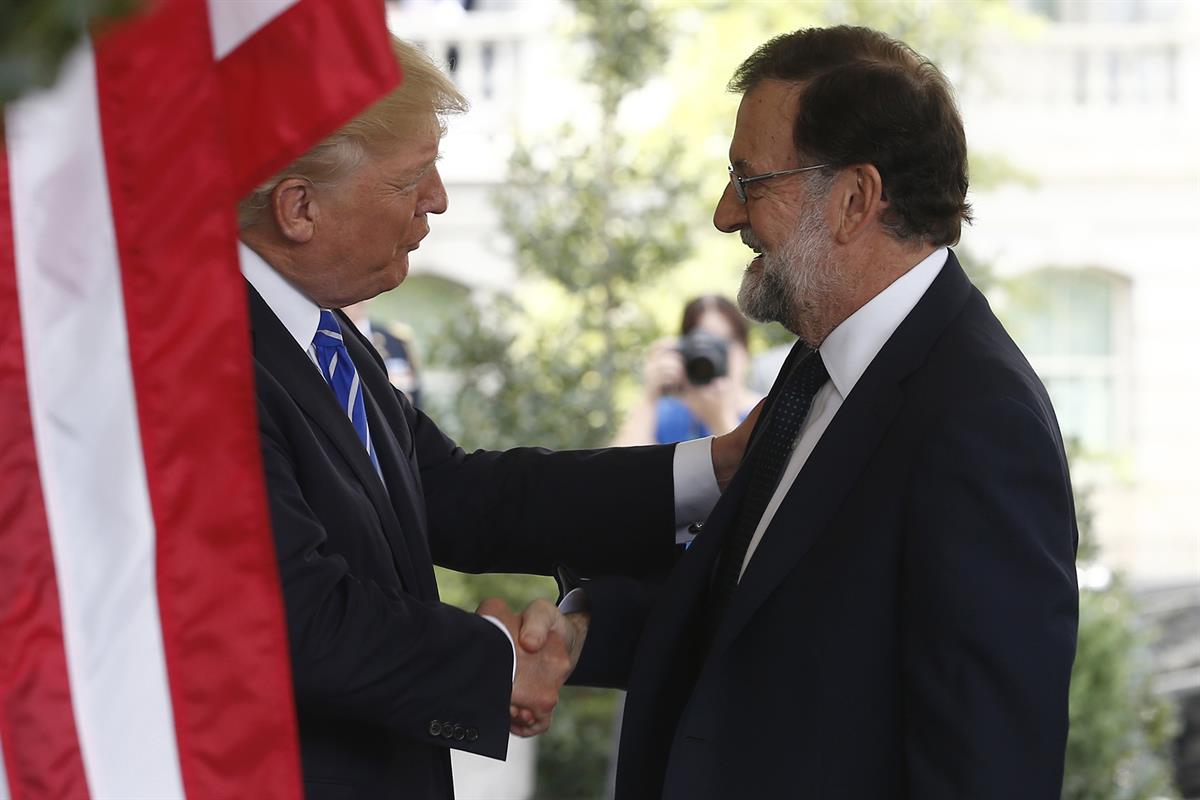 26/09/2017. Viaje de Mariano Rajoy a Estados Unidos. El presidente de los Estados Unidos de América, Donald Trump, recibe en la Casa Blanca ...