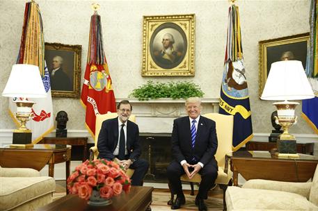 26/09/2017. Viaje del presidente del Gobierno a USA. El presidente del Gobierno, Mariano Rajoy, y el presidente de los Estados Unidos de Amé...