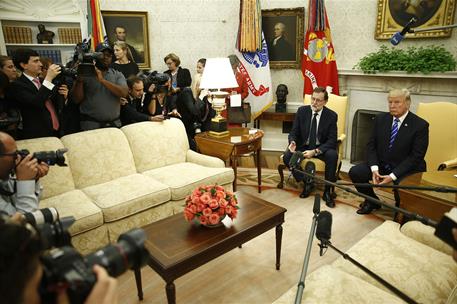 26/09/2017. Viaje de Mariano Rajoy a Estados Unidos. El presidente del Gobierno, Mariano Rajoy, y el presidente de los Estados Unidos de Amé...