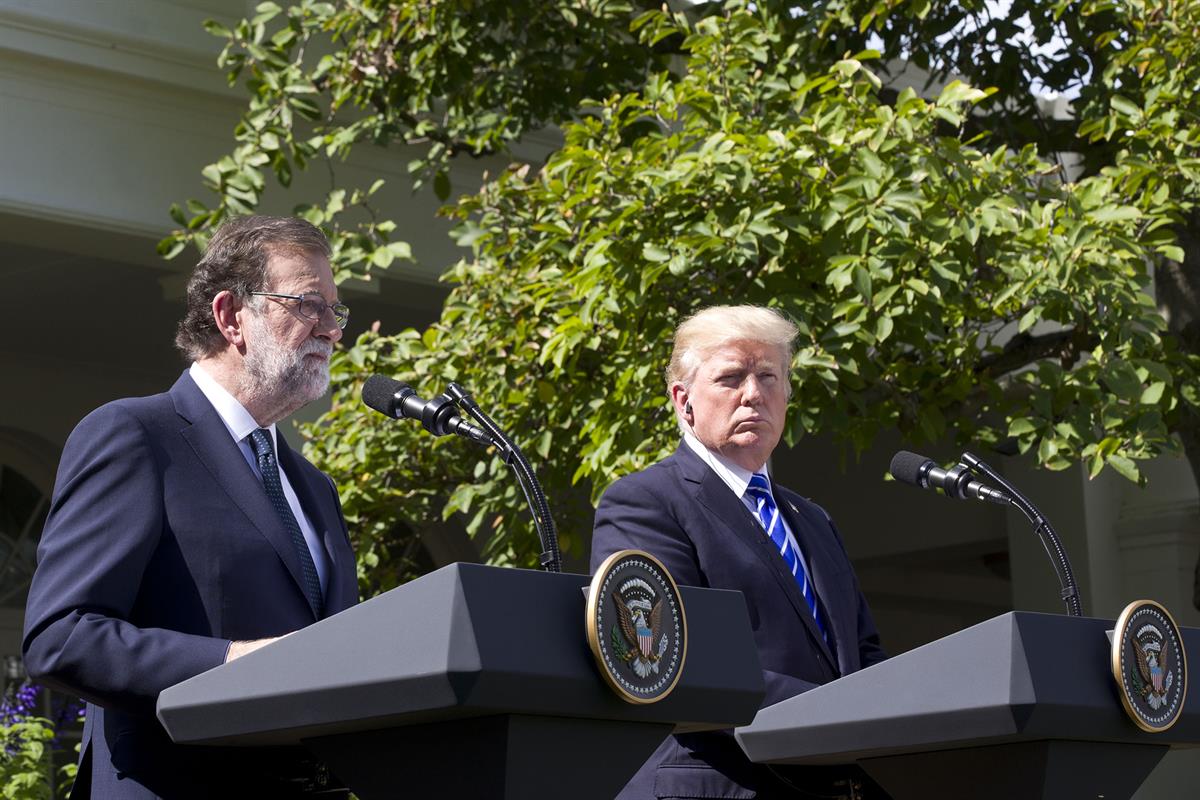 26/09/2017. Viaje del presidente del Gobierno a USA. El presidente del Gobierno, Mariano Rajoy, y el presidente de los Estados Unidos de Amé...