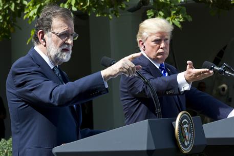 26/09/2017. Viaje del presidente del Gobierno a USA. El presidente del Gobierno, Mariano Rajoy, y el presidente de los Estados Unidos de Amé...