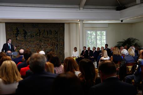 27/07/2017. Rajoy entrega las Medallas de Oro al Mérito en el Trabajo. El presidente del Gobierno, Mariano Rajoy, se dirige a los asistentes...