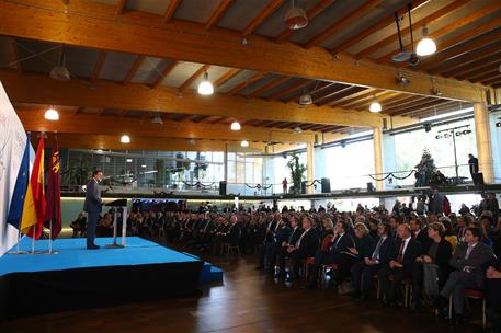 27/12/2017. Rajoy preside un acto sobre infraestructuras en Murcia. El presidente del Gobierno, Mariano Rajoy, durante su intervención en el...