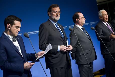 28/01/2017. Cumbre de Jefes de Estado y de Gobierno de Países Mediterráneos de la UE. El presidente del Gobierno, Mariano Rajoy, durante la ...