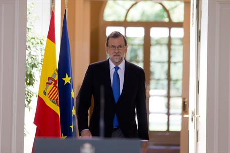 28/07/2017. Rajoy hace balance de la primera mitad de 2017. El presidente del Gobierno, Mariano Rajoy, durante la rueda de prensa ofrecida t...