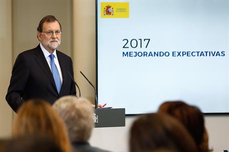 28/07/2017. Rajoy hace balance de la primera mitad de 2017. El presidente del Gobierno, Mariano Rajoy, durante la rueda de prensa ofrecida t...