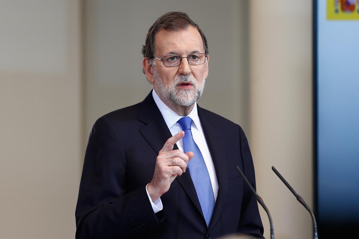28/07/2017. Rajoy hace balance de la primera mitad de 2017. El presidente del Gobierno, Mariano Rajoy, durante la rueda de prensa ofrecida t...