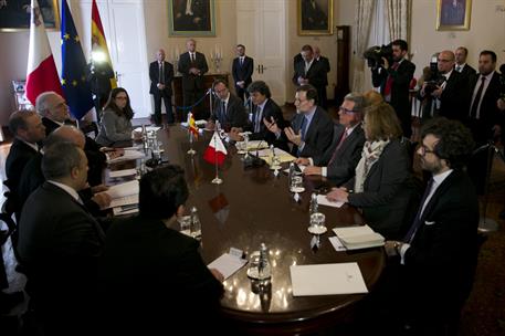29/03/2017. Viaje oficial de Rajoy a Malta. El presidente del Gobierno, Mariano Rajoy, durante la reunión mantenida con el primer ministro d...