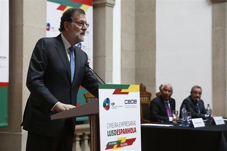 30/05/2017. XXIX Cumbre Luso-Española (Segunda jornada). El presidente del Gobierno, Mariano Rajoy, durante su intervención en la reunión de...