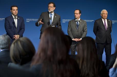 28/01/2017. Cumbre de Jefes de Estado y de Gobierno de Países Mediterráneos de la UE. El presidente del Gobierno, Mariano Rajoy, durante la ...