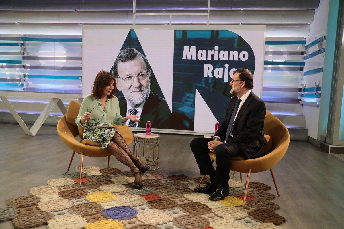 1/03/2018. Rajoy es entrevistado en "El Programa de Ana Rosa", de Telecinco. El presidente del Gobierno, Mariano Rajoy, durante la entrevist...