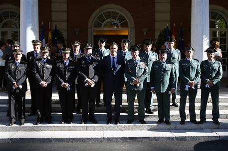 1/10/2018. Sánchez preside el Acto de cooperación en la lucha antiterrorista. El presidente del Gobierno, Pedro Sánchez, junto a mandos de l...