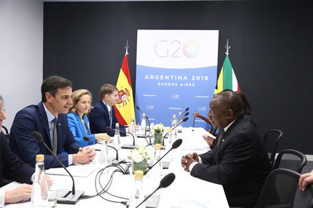 1/12/2018. Reunión del presidente y el primer ministro de Sudáfrica. El presidente del Gobierno, Pedro Sánchez, y el primer ministro de Sudá...