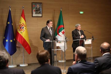 3/04/2018. VII Reunión de Alto Nivel Argelia-España. El presidente del Gobierno, Mariano Rajoy, junto al primer ministro de la República de ...