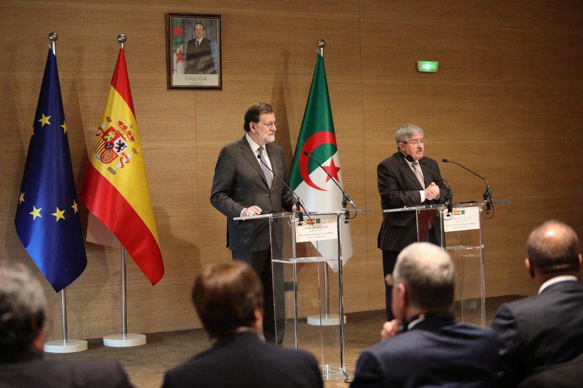 3/04/2018. VII Reunión de Alto Nivel Argelia-España. El presidente del Gobierno, Mariano Rajoy, junto al primer ministro de la República de ... 3/04/2018. VII Reunión de Alto Nivel Argelia-España. El presidente del Gobierno, Mariano Rajoy, junto al primer ministro de la República de ...