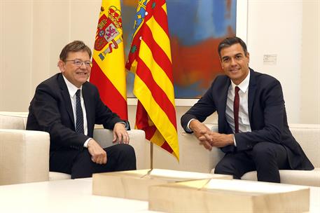 3/10/2018. Pedro Sánchez recibe al presidente de la Generalitat Valenciana. El presidente del Gobierno, Pedro Sánchez, y el presidente de la...