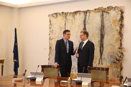 4/10/2018. Pedro Sánchez recibe al primer ministro de Finlandia. El presidente del Gobierno, Pedro Sánchez, y el primer ministro de Finlandi...