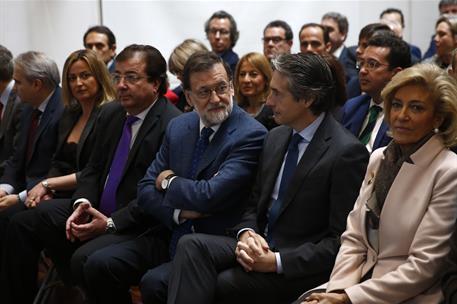 5/03/2018. Rajoy viaja a Badajoz. El presidente del Gobierno, Mariano Rajoy, junto al presidente de la Junta de Extremadura, Guillermo Ferná...