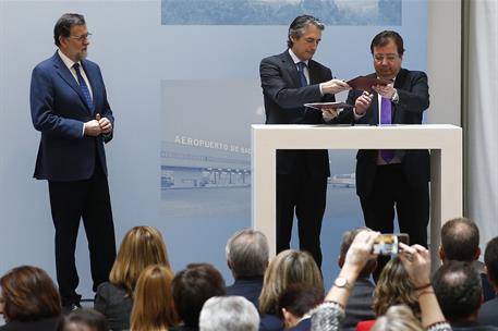 5/03/2018. Rajoy viaja a Badajoz. El presidente del Gobierno, Mariano Rajoy, asiste a la firma del Protocolo de colaboración en materia ferr...