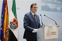 El presidente del Gobierno, Mariano Rajoy, durante su intervención