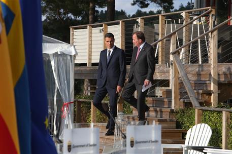 5/09/2018. Viaje del presidente del Gobierno a Suecia. El presidente del Gobierno, Pedro Sánchez, y el primer ministro del Reino de Suecia, ...