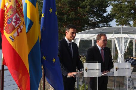 5/09/2018. Viaje del presidente del Gobierno a Suecia. El presidente del Gobierno, Pedro Sánchez, y el primer ministro del Reino de Suecia, ...