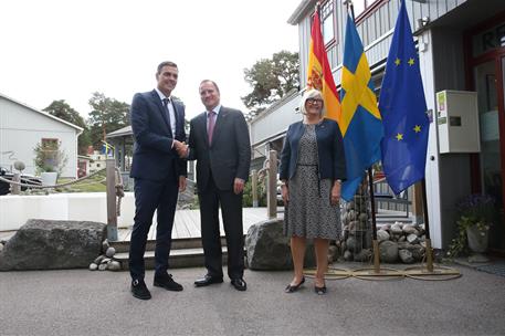 5/09/2018. Viaje del presidente del Gobierno a Suecia. El presidente del Gobierno, Pedro Sánchez, junto al primer ministro del Reino de Suec...