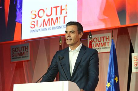5/10/2018. Pedro Sánchez clausura el foro "South Summit 18". El presidente del Gobierno, Pedro Sánchez, durante su intervención en el acto d...