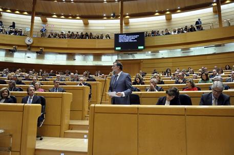 6/03/2018. Rajoy asiste a la sesión de control al Gobierno en el Senado. El presidente del Gobierno, Mariano Rajoy, durante la sesión de con...