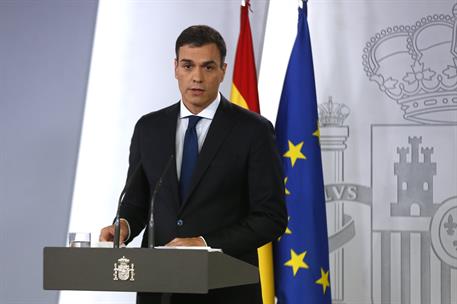 6/06/2018. Sánchez anuncia la composición del Gobierno. El presidente del Gobierno, Pedro Sánchez, comparece en La Moncloa para dar a conoce...