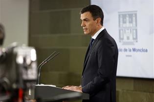 El presidente del Gobierno, Pedro Sánchez, durante su comparecencia en La Moncloa (Foto: Pool Moncloa)